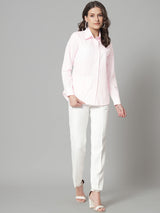 Collared Cotton Shirt- Pink