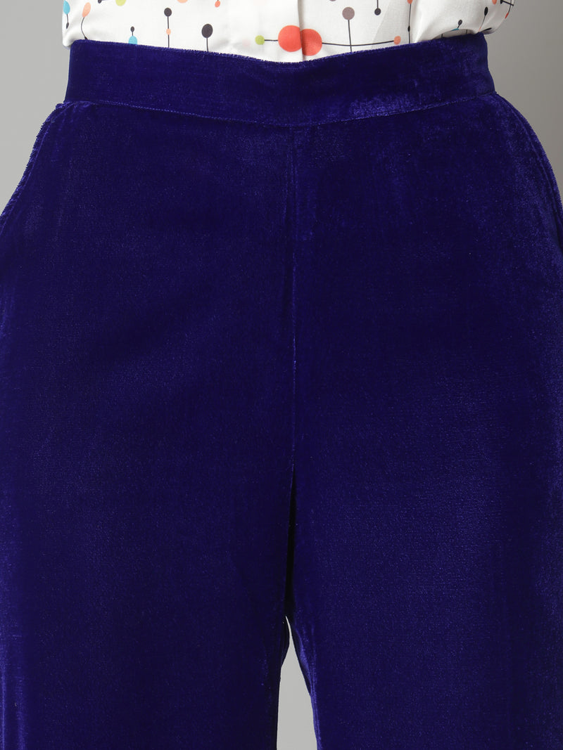 Comfortable Velvet Trouser- Blue