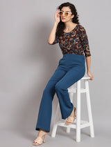 Floral Cotton Top - Brown