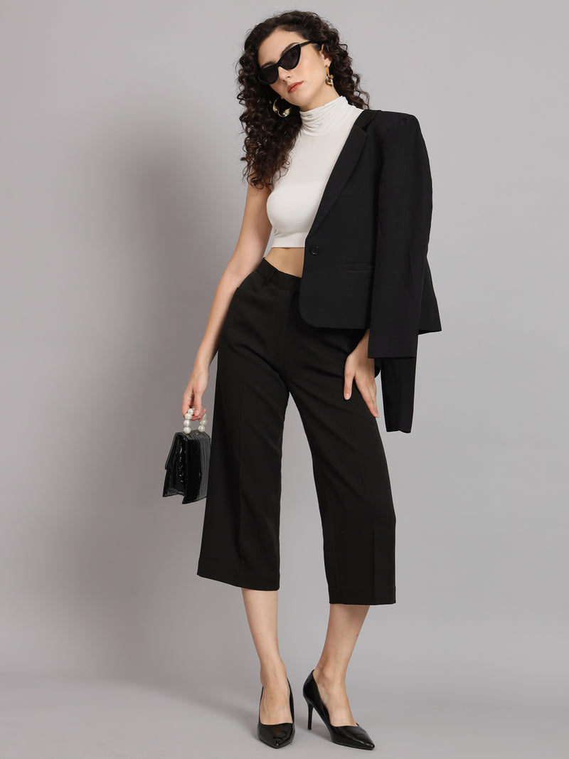 Straight Fit Culottes - Black