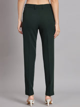 Regular Fit Mid Waist Trouser - Bottle Green