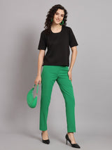 Comfort Fit Round Neck Top - Black