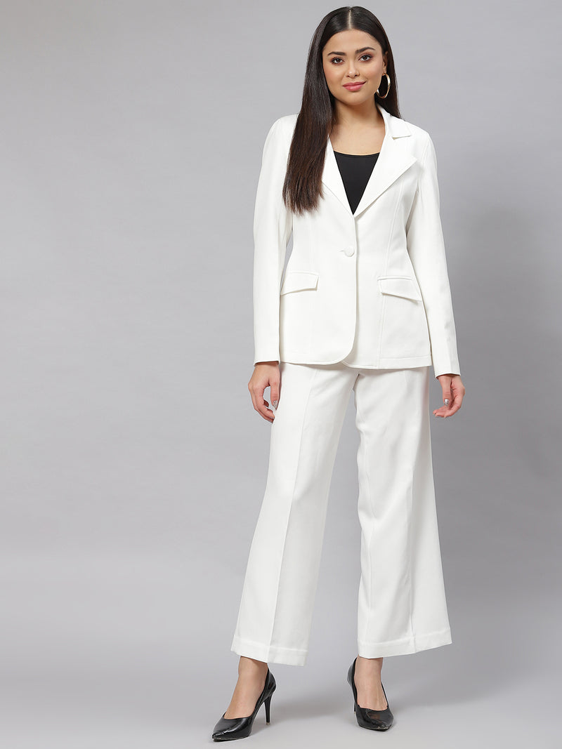 Stretch Pant Suit - White