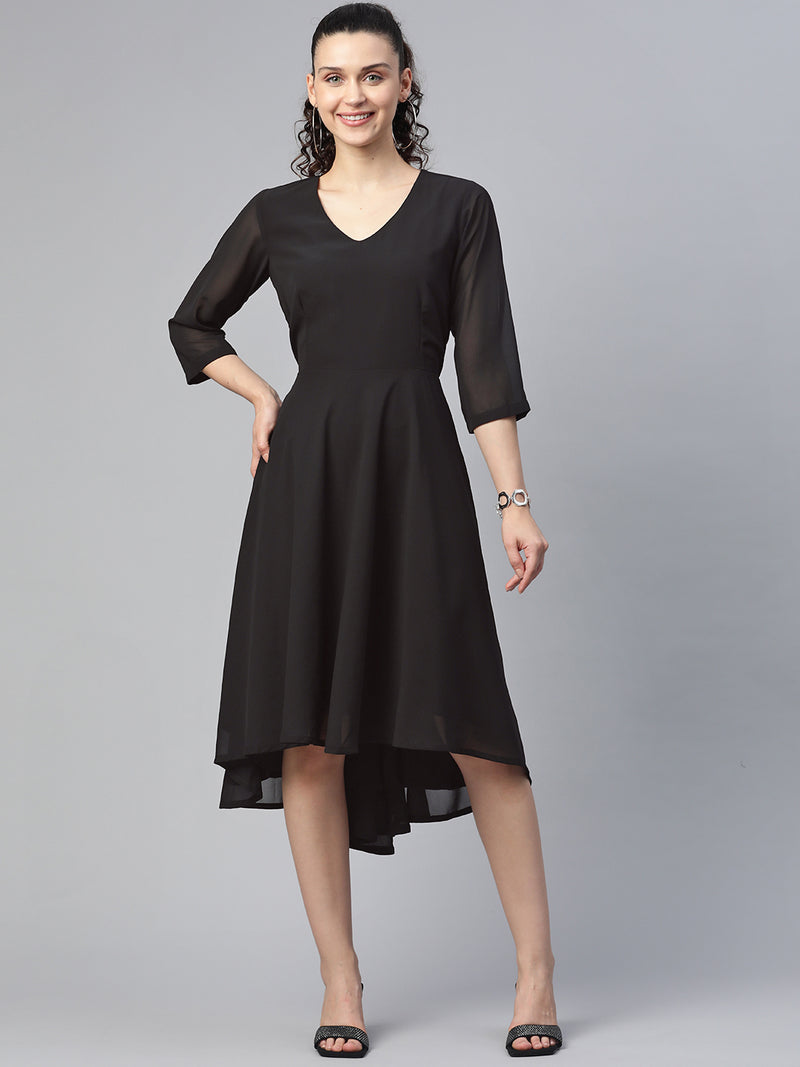 A line  Dress - Black