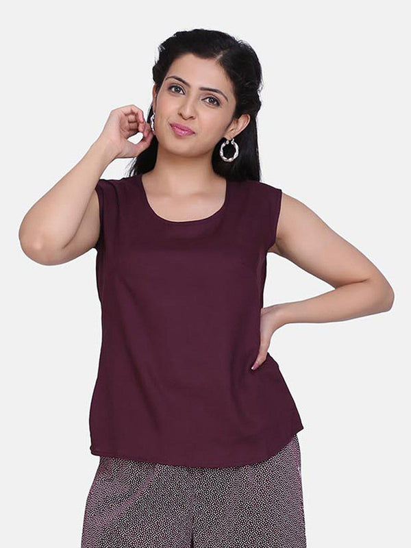 Rayon Top For Women - Maroon
