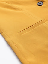Notched Lapel Light Weight Stretch Blazer - Mustard Yellow