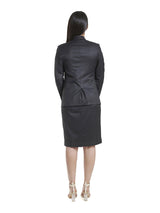 Black Poly Cotton Skirt Suit