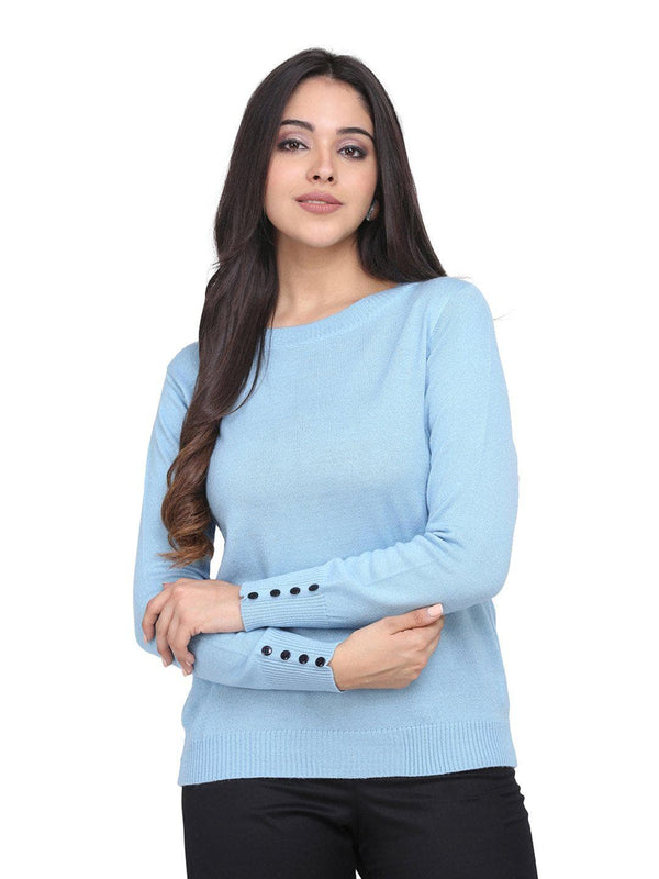 Acrylic Pullover For Women - Sky Blue