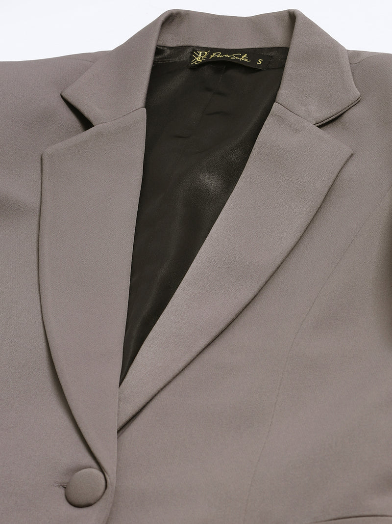 Notch Collar Stretch blazer - Grey