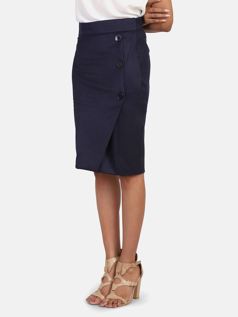 Formal Skirt Suit - Navy Blue