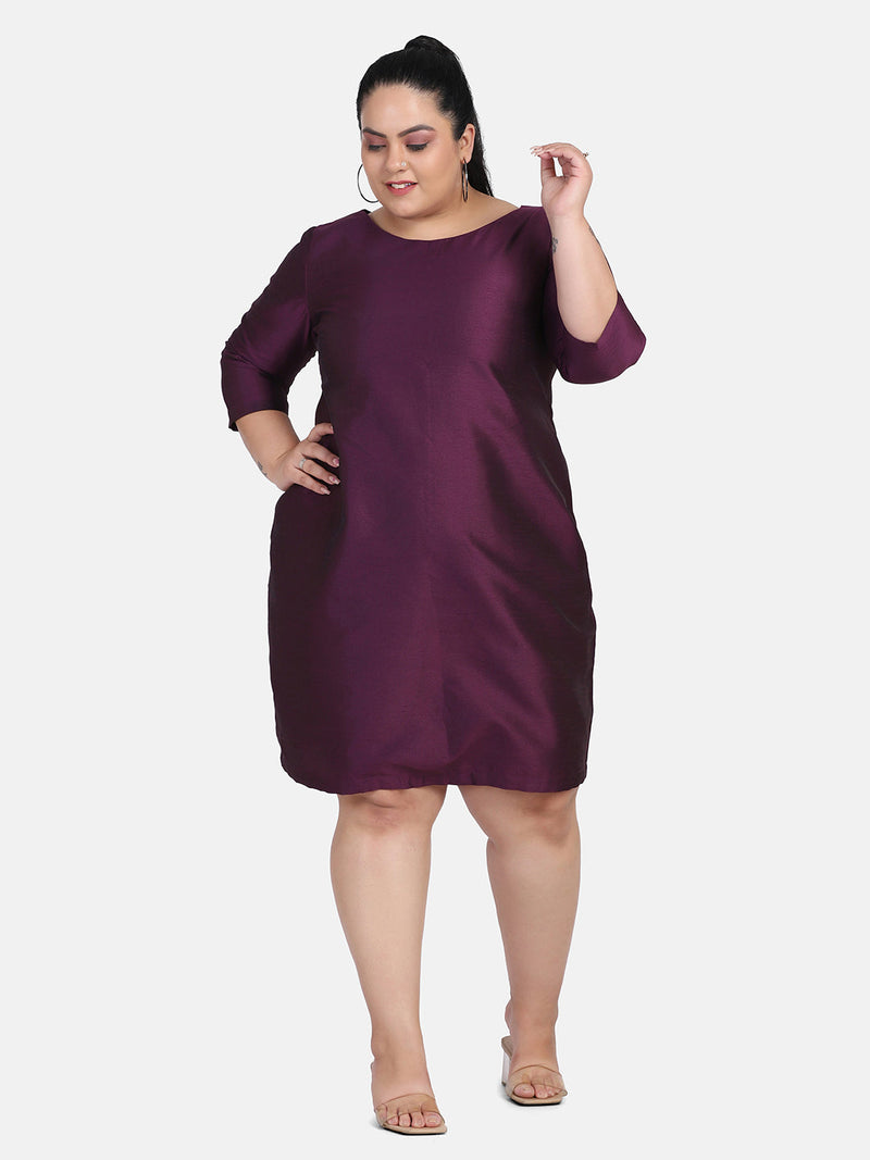 Dupioni Evening Dress For Women - Purple