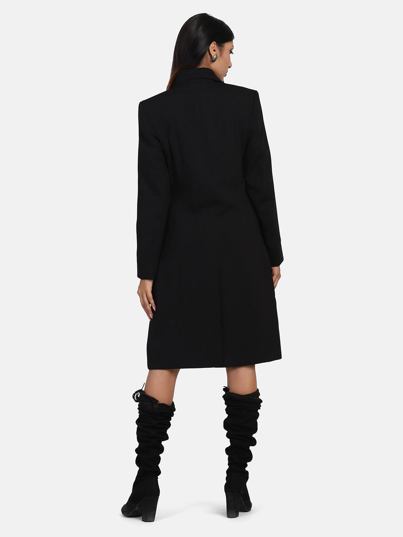 Solid Essential Coat For Women - Black