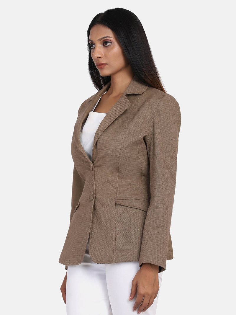 Short Jacket For Women - Brown