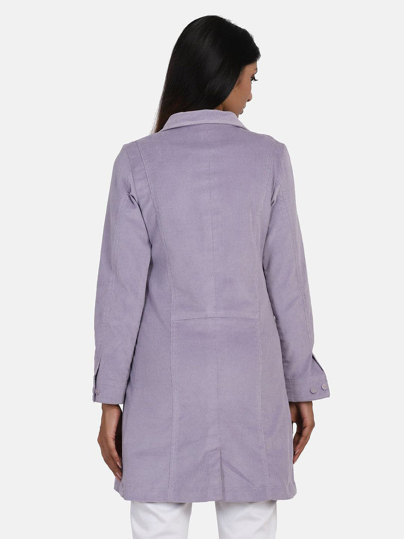 Corduroy longline Stretch jacket - Lilac