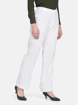 White Poly Crepe Trouser