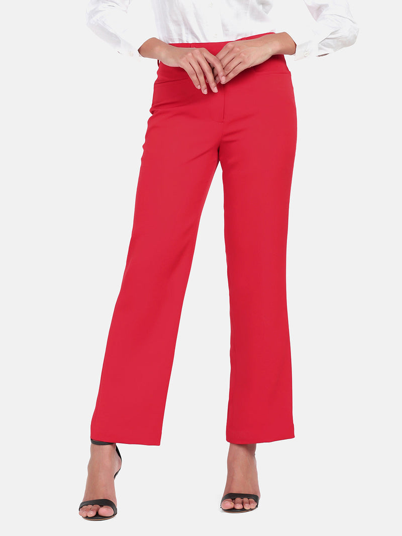 Wide Bottom Pants - Red