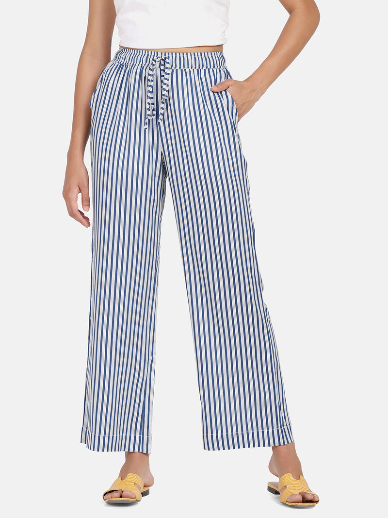 Striped Cotton Pyjama - Blue