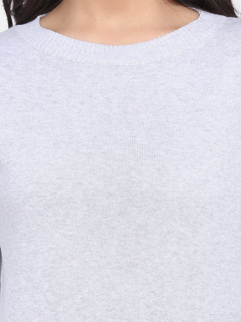 Cotton Pullover For Women - Cloud Grey