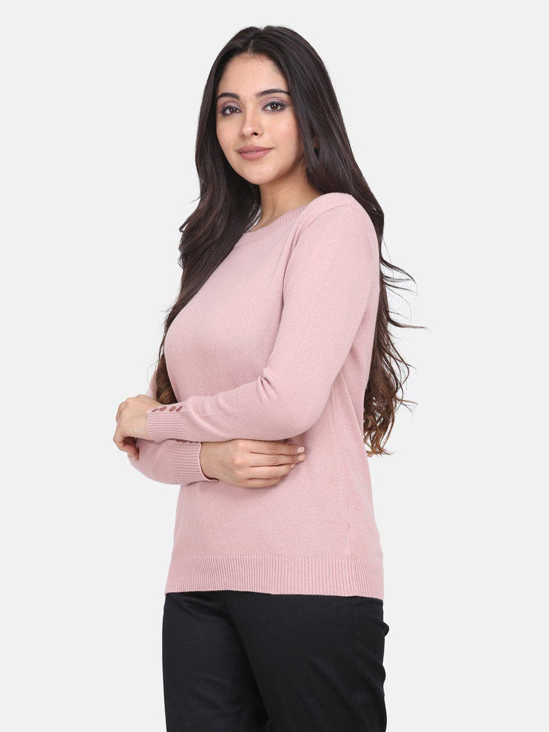 Cotton Pullover For Women - Onion Pink