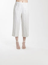 White Linen Comfort Fit Culottes